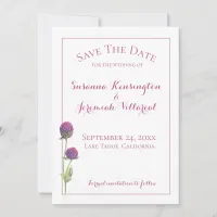 Watercolor Wildflower Pink Floral Save the Date