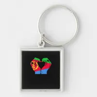 Hands Heart With Eritrean Flag Keychain