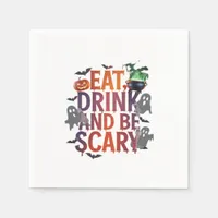 Eat Drink And Be Scary Halloween Party Spooky Desi Napkins