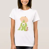 Cute Green Dressed Baby  Maternity Shirt