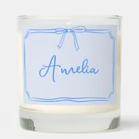 Handwritten Custom Name Coquette Bow Aesthetic Scented Candle