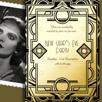 The roaring twenties - New Year’s Eve party Foil Invitation