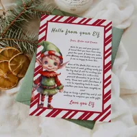 Personalized letter from Elf Christmas  Invitation