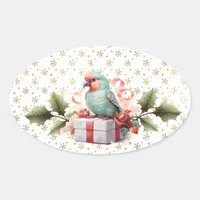 Bird and Present Christmas Sticker
