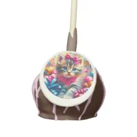 Cute Pink and Blue Kitten Girl's Birthday Cake Pops