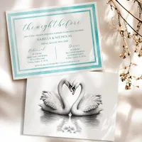 Swan Lake Rehearsal Dinner Invite | Elegant Script