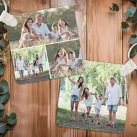 Custom 4 Photo Collage Modern Simple Family Keychain