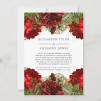 Burgundy Red and Gold Vintage Reduced Guest List Announcement