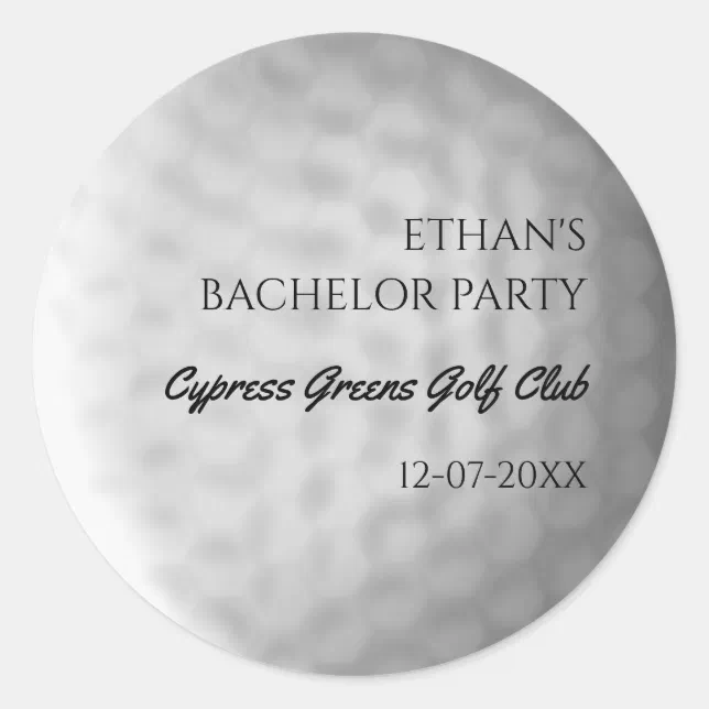 Golf Bachelor Party - Golfing trip Classic Stylish Classic Round Sticker