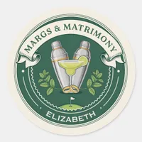 Margs & Matrimony Golf Club Bachelorette Party Classic Round Sticker