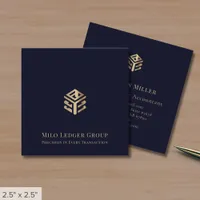 Modern Accounting Tax Consulting Custom Logo Square Business Card