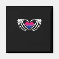 Bisexual Pride Skeleton Halloween Bi Goth Heart Cl Magnet