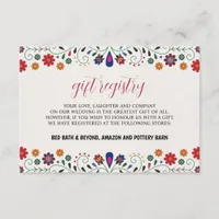 Mexican Folk Art Floral Botanical Fiesta Wedding Enclosure Card