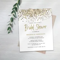 BUDGET Gold Glitter Bridal Shower Invitation