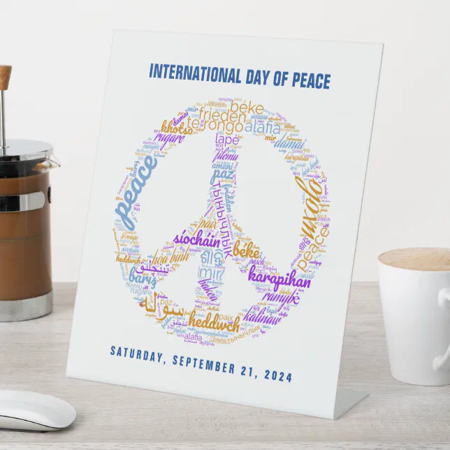 World Peace Day Peace Sign Word Cloud