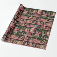 Books Decors Plants on Pink Shelf Gift Wrapping Paper
