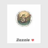 Cottagecore Frog Playing Banjo Goblincore Aestheti Sticker
