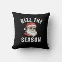 Rizz The Season Funny Santa Merry Rizzmas Rizzler  Throw Pillow