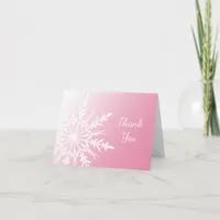 Pink Winter Snowflake Bridesmaid Thank You