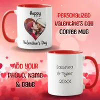 Happy Valentine's Day Personalized Photo & Names Mug