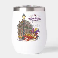 Mardi Gras Wine Tumbler