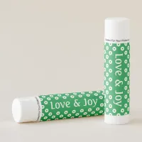 Green Polka Dot "Love & Joy" Stocking Stuffer Lip Balm