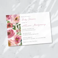 Pretty Pink Roses Baby Shower Invitation