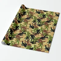 Bigfoot Camouflage Pattern Birthday Party Wrapping Paper