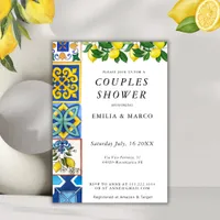 Citrus Summer Italian Tiles Couples Shower Invitation