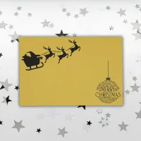 Black on Gold Merry Christmas | Laminated Placemat