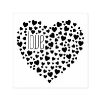 Hearts Full of Hearts Love Black Self-inking Stamp