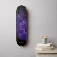 *~* Midnight Sky Boho Cosmic Feather Purple Skateboard