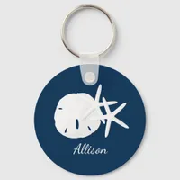 Beach Coastal Blue Personalized Keychain