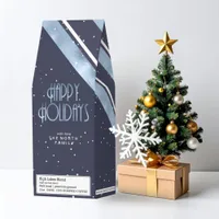 Christmas Stripe Pattern Blue ID862 Roasted Coffee
