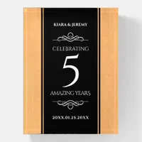 Elegant 5th Wood Wedding Anniversary Celebration Paperweight