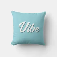 Vibe Groovy Retro Light Blue Throw Pillow