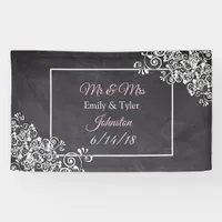 Chalkboard and Pink Heart Wedding Banner