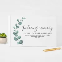 In Loving Memory Eucalyptus Funeral Guest Book