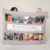 Personalized Family Photos | Gifts for Grandma Fle Fleece Blanket