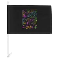 Raven F-Caw-F Colorful Neon Goth Bird Funny  Car Flag
