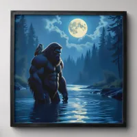 Bigfoot with an Owl on his Shoulder  Peel And Stick Photo Tile