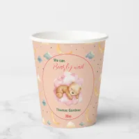 We Can Bearly Wait Boy Cute Bear Baby Shower  Paper Cups