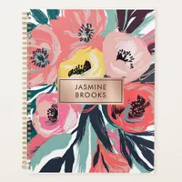 Bold Abstract Floral Custom Name Planner