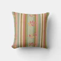 Fall Chic Leaf Stripe Throw Pillow