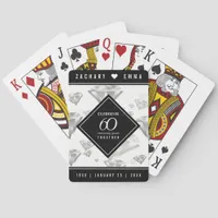 Elegant 60th Diamond Wedding Anniversary Poker Cards
