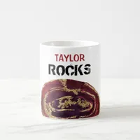 *~* Personalize NAME Rock Agate Gold Glitter Coffee Mug