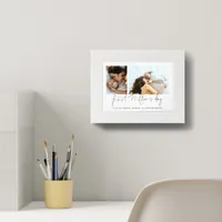Elegant First Mothers Day 2 Photos Script  Framed Art