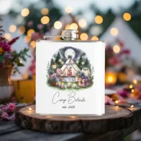 Rustic Camp Bride Personalized Party Favor Flask