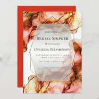 BRIDAL SHOWER | Abstract Watercolor Autumn Color 4 Invitation