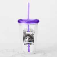 World's Best Cat Mom with Your Cat's Photo Acrylic Tumbler
